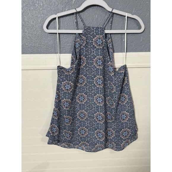 Anthropologie Paper Crane Women’s Sleeveless Flowy Printed Blouse Blue - Picture 6 of 6